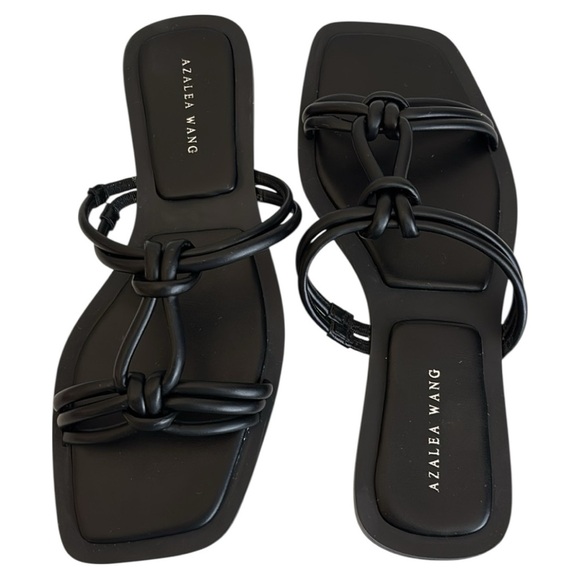 Azalea Wang Stetson Black Sandals - Picture 1 of 8